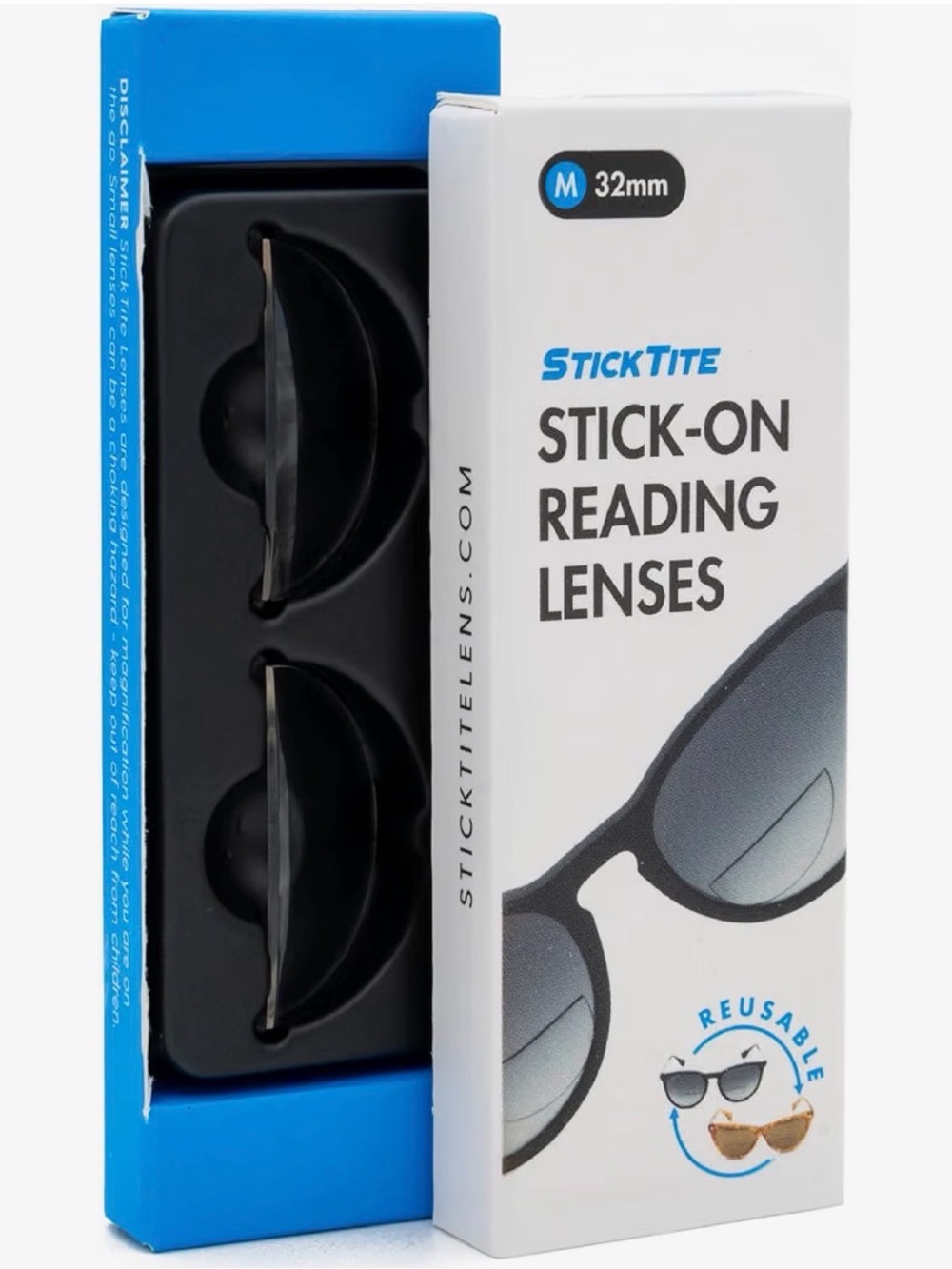 Stick-On Reading Lenses - Black (32mm)